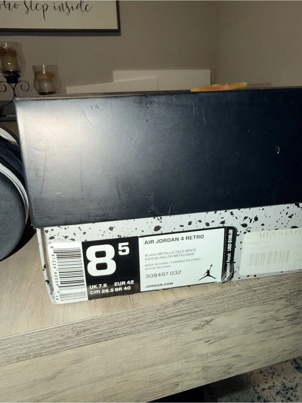 Air Jordan 4 Retro Royalty Black Metallic Gold 2017 Men’s 8.5 OG Box
